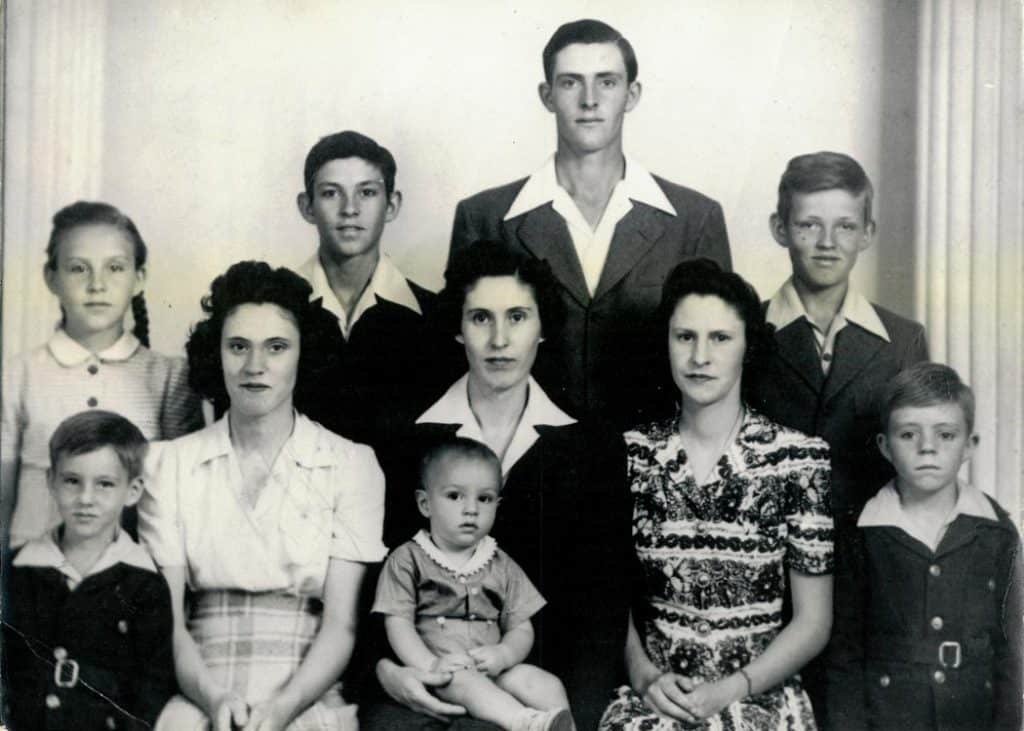 Sloan with his nine other elder siblings