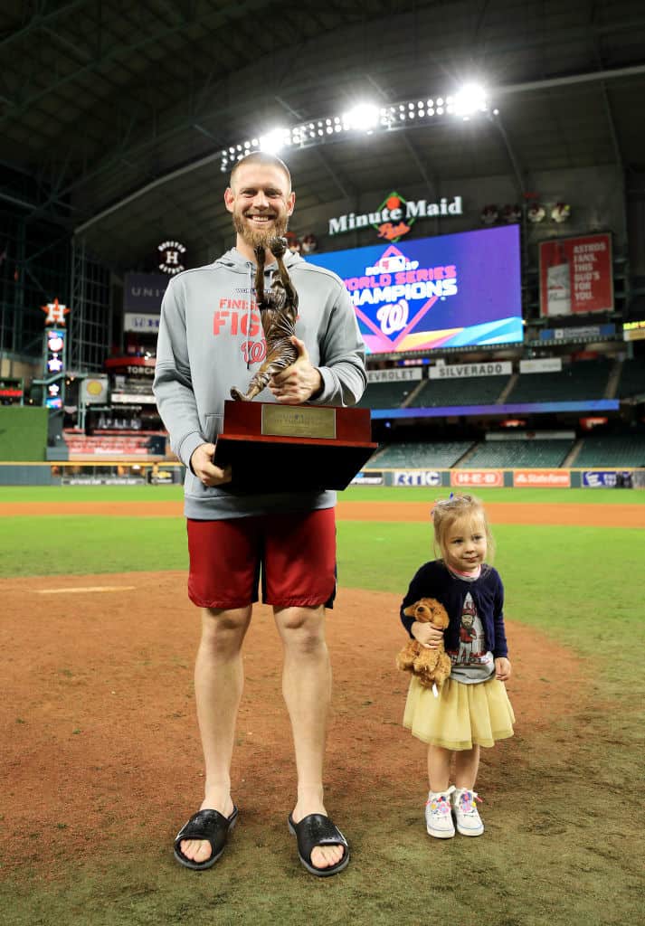 Stephen Strasburg With His Daughter