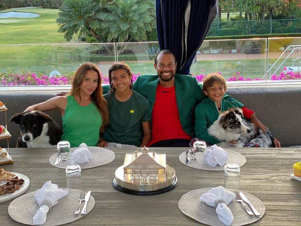Tiger Woods with his Family