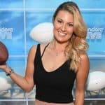 Amanda Balionis holding a ball