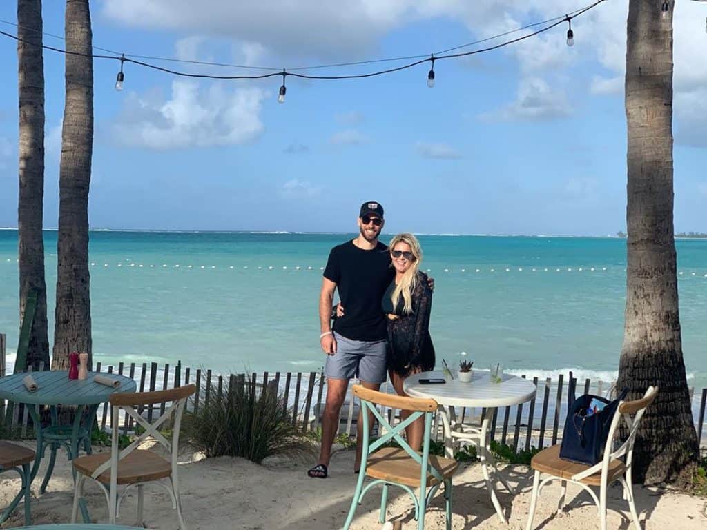 cam talbot in bahamas with his wife kelly 