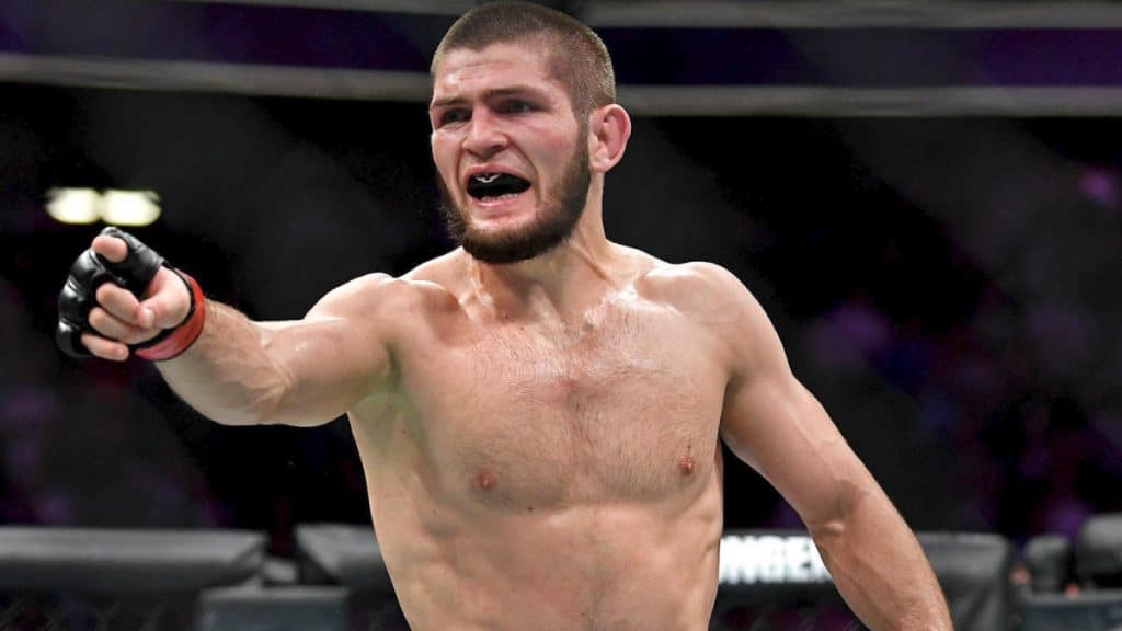 Khabib at one of his UFC matches