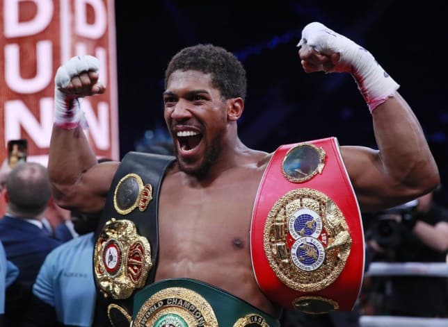 Anthony Joshua in his victory