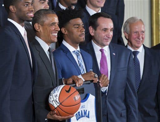 Mike Krzyzewski With President Obama