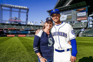 Marco Gonzales with his mother