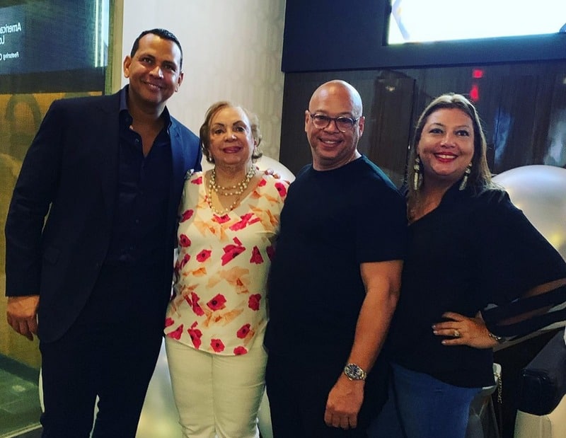 Alex Rodriguez With His Mother And Maternal Half-Siblings