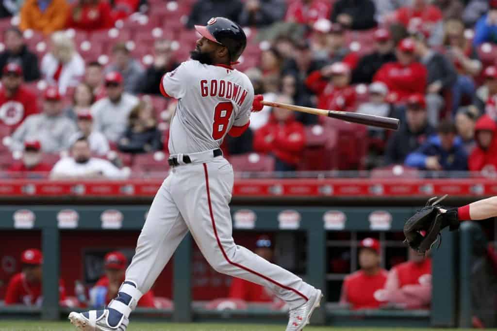 Goodwin playing for the Washington Nationals