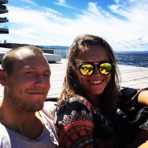 Jack Hermansson with his girlfriend