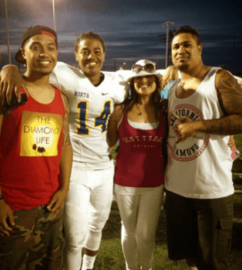 Kendrick with his mother and siblings.