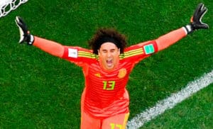 Mexican Goalkeeper Guillermo Ochoa after a save