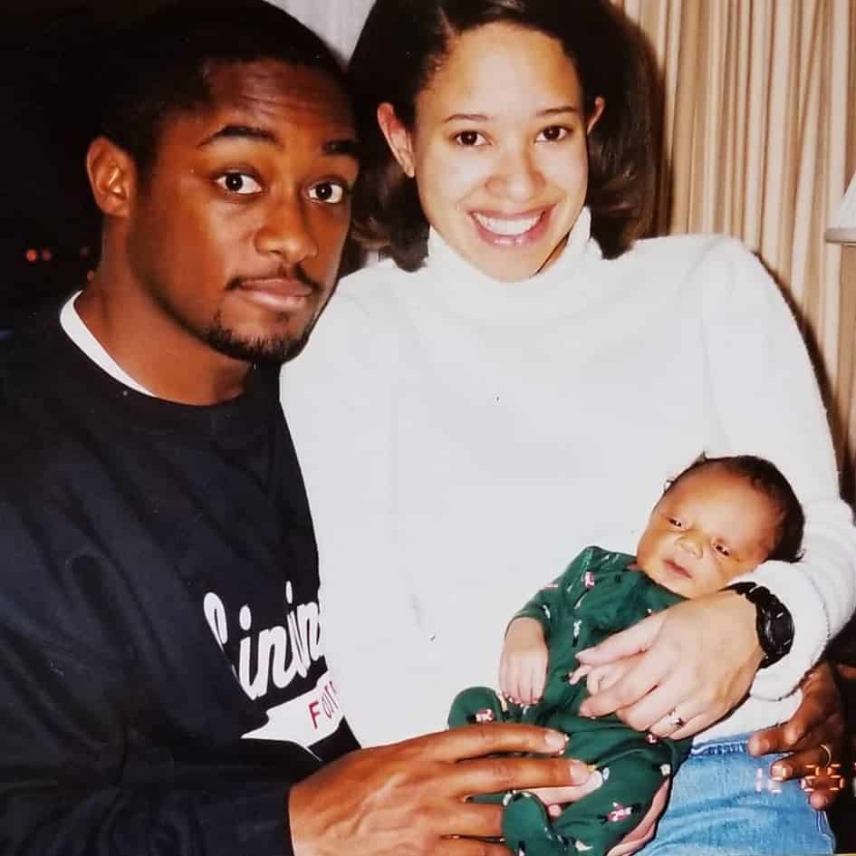 Mike Tomlin with his wife and son