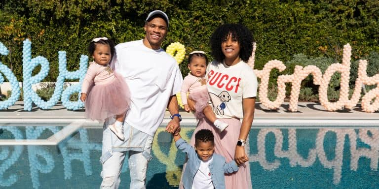 NBA Player Russell Westbrook With His Wife And Kids