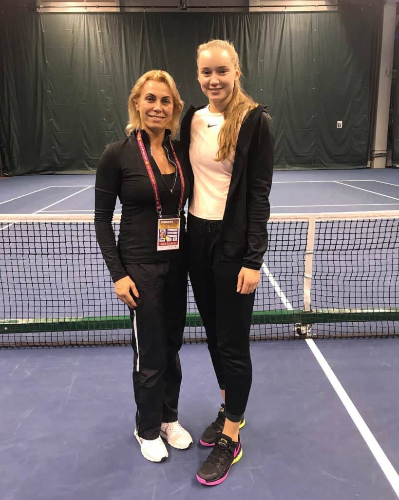 Rybakina with her coach, Irina Kiseleva