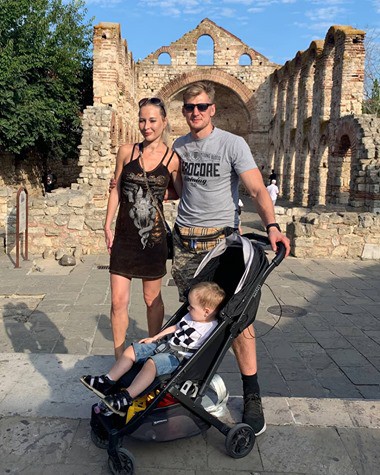 Volkov with his family