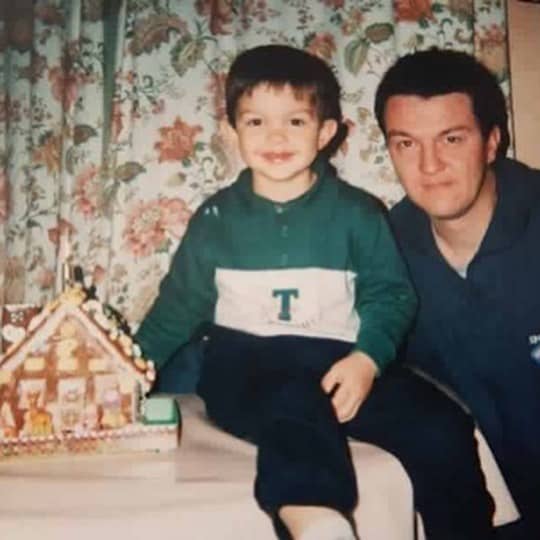 Poirier With His Father During His Childhood