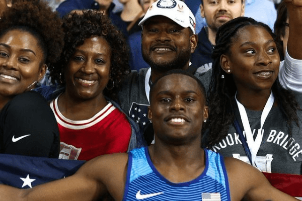 Christian Coleman's Picture With Parents