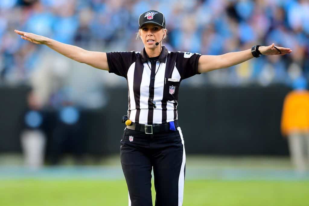 Sarah Officiating A Football Game