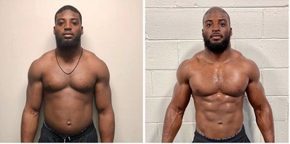 Davis before and after workout