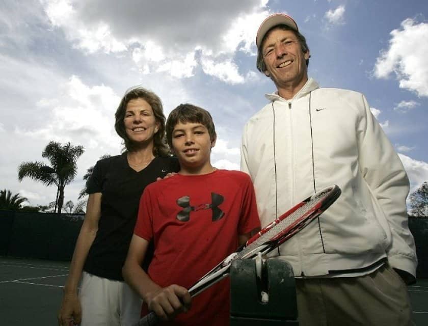 Taylor Fritz with his Father and Mother at an early age.