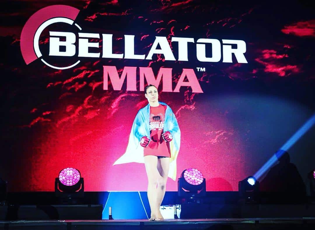 Lena Ovchynnikova makig her entrance in Bellator MMA