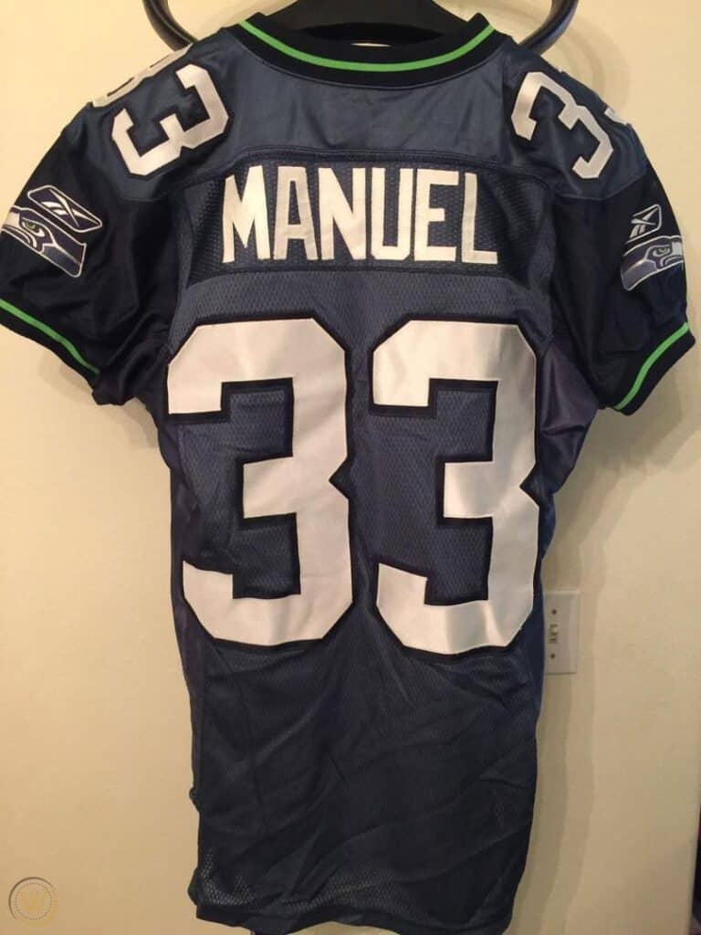 Manuel's jersey while representing the Seahawks