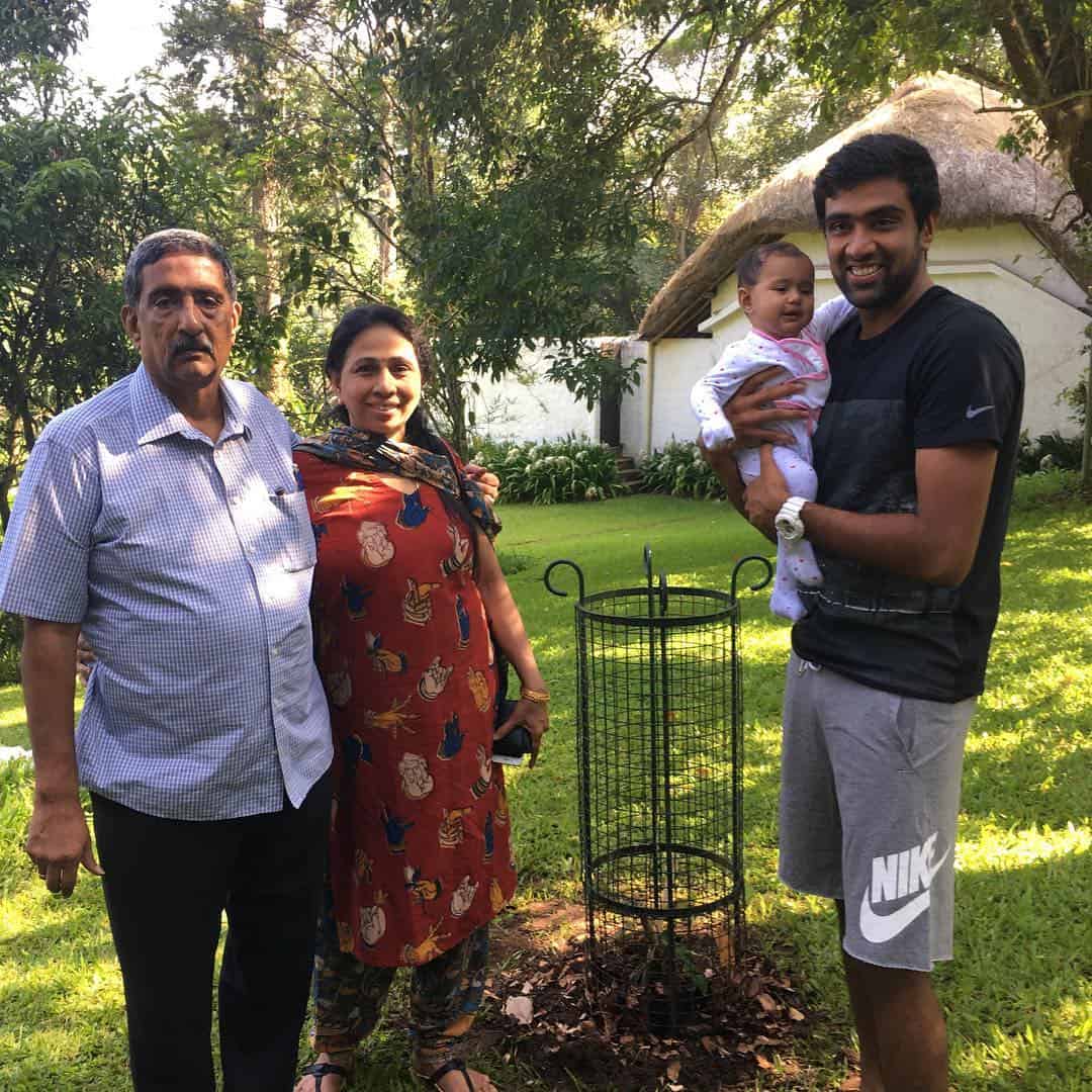 Ashwin with his parents