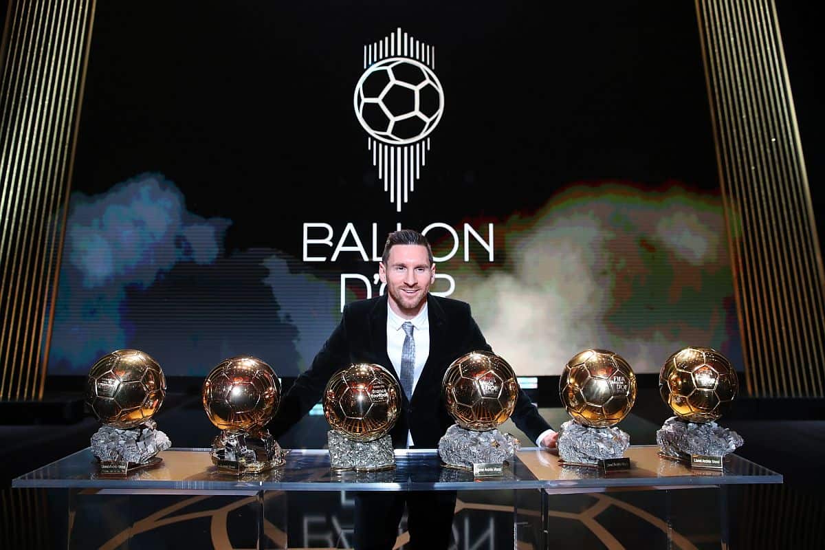 Messi with his Ballon D'Or