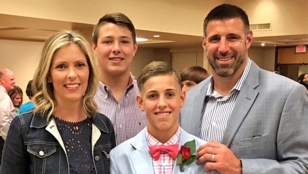 Mike Vrabel with his family