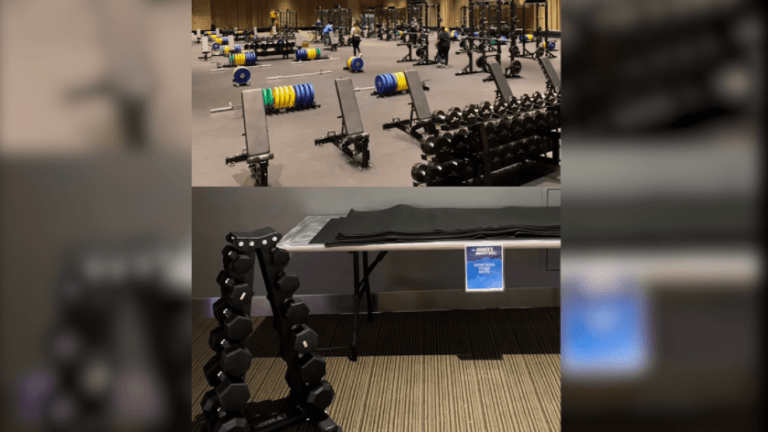 weight room for men (above) and women (below)