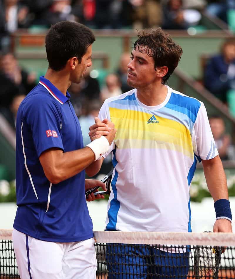 Novak Djokovic (Left) and Guido Pella (right)