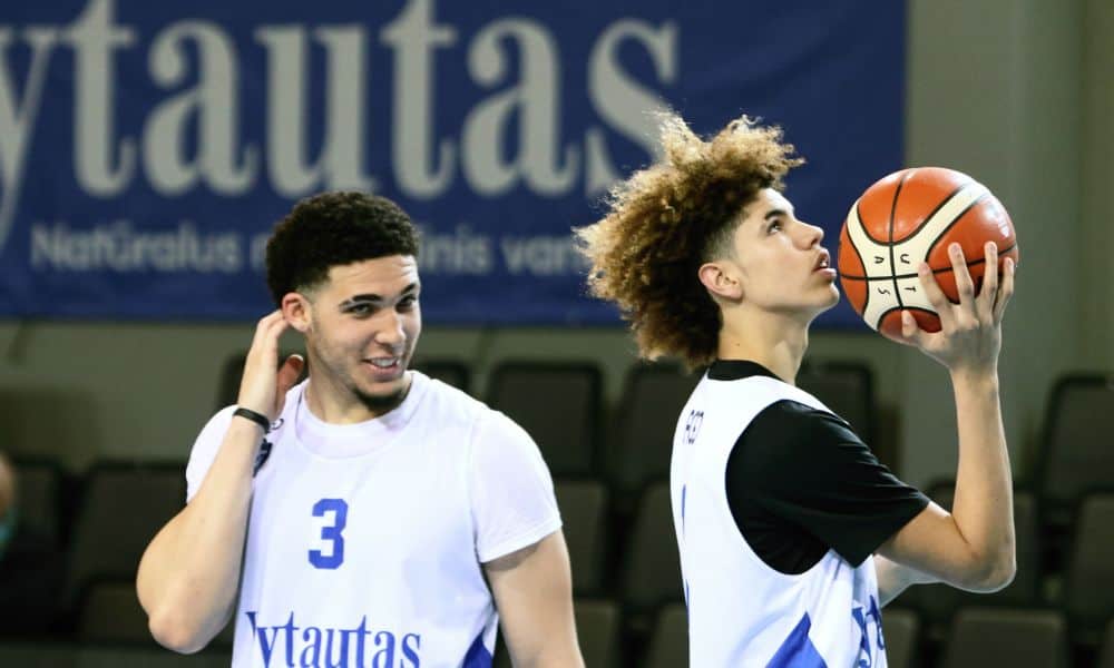 LiAngelo Ball (L) And Lamelo Ball Takes Part In Their First Training Session In Prienai, Lithuania