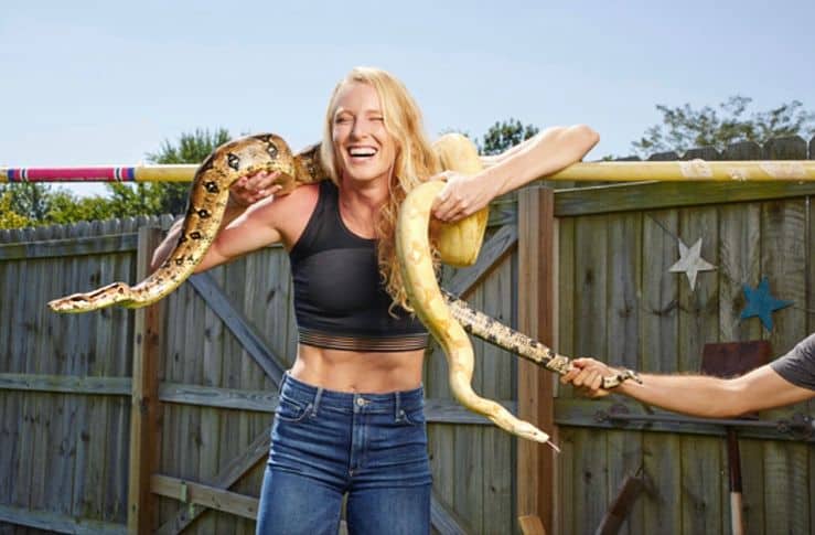 Sandi with her python