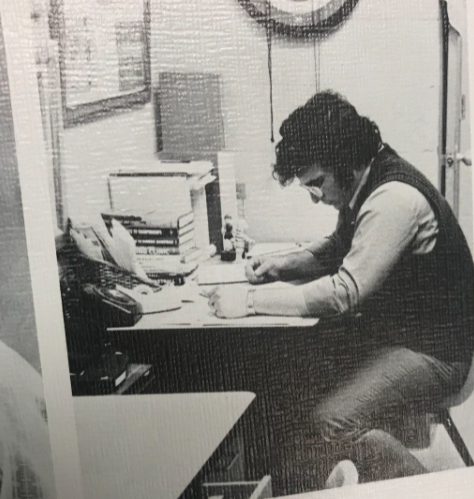 Dave Gettleman in his old high school office