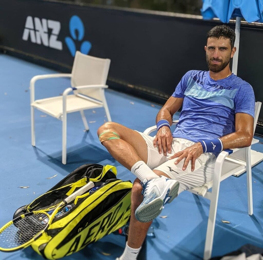 Robert Farah during a match in Australia