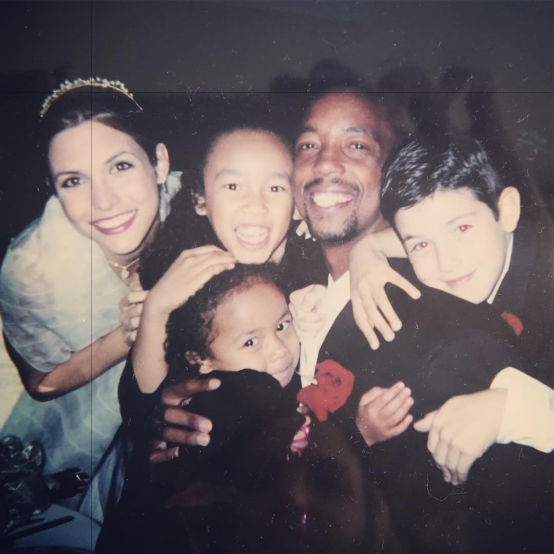 Sean Elliott With His Wife Claudia And Kids On Their Wedding Day