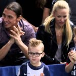 Zlatan and his wife during PSG game