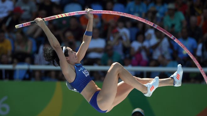 Jenn Suhr in action at the Olympics