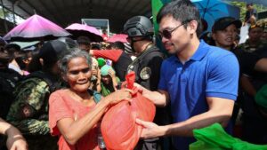 Manny Pacquiao involved himself in charity work.
