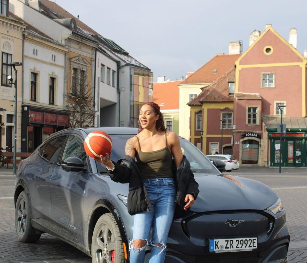 Gabby Posing with her Car