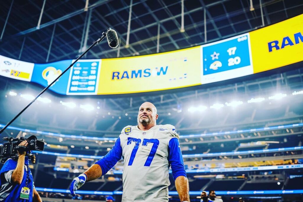 Andrew Whitworth inside the field