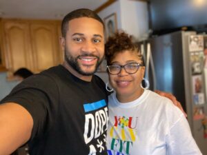 Devale Ellis with his mother