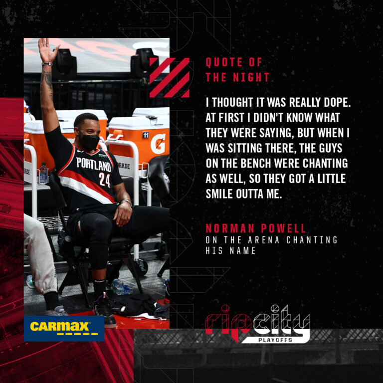Career-high night for Norman Powell