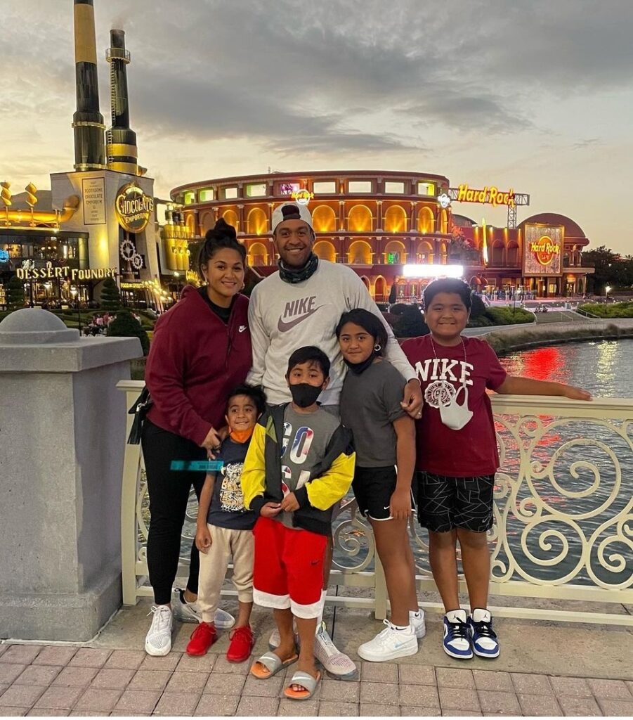 Finau with his family