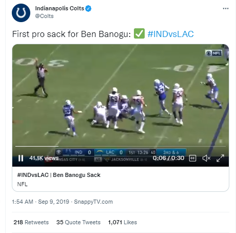 First Pro Sack for Ben