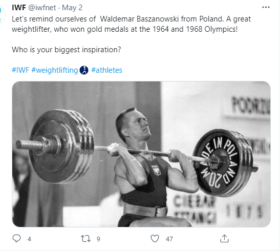 International Weightlifting Federation (IWF) tweet on his memory