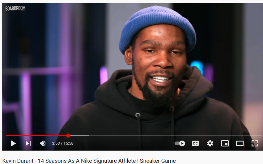 Kevin Durant as a Nike Signature Athlete