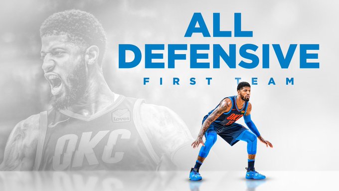 Paul George is 4 time NBA All-Defensive First Team