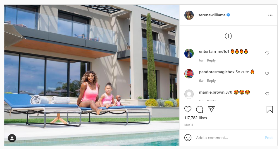 Serena in her mansion with her daughter