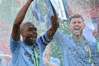 The City captain Fernandinho after winning Premier League (Source: Mykhel)