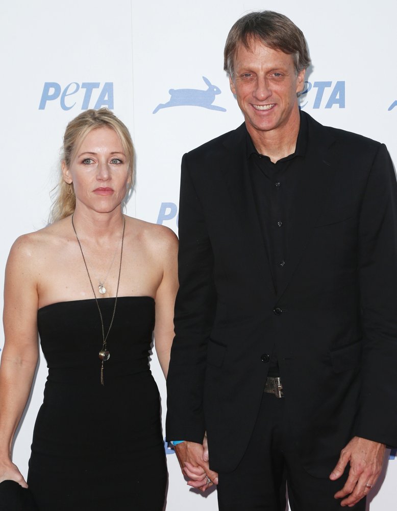 Tony Hawk with his wife 